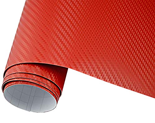 Neoxxim 19,77€/m² 3D Carbon Folie rot 30 x 150cm Autofolie Dekorfolie Luftkanalfolie von Neoxxim