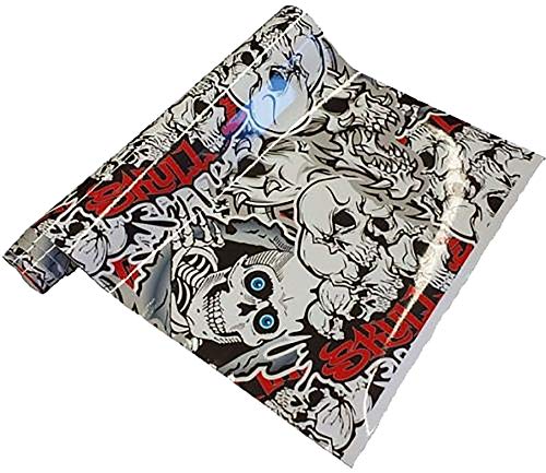 Neoxxim 14€/m2 Premium Autofolie Stickerbomb schwarz Weiss 100 x 152 cm blasenfrei Lackfolie selbstklebend von Neoxxim