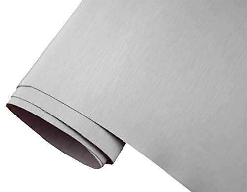 Neoxxim 19.06€/m2 Premium - Auto Folie - GEBÜRSTET Aluminium Silber Brushed 100 x 150 cm - blasenfrei mit Luftkanälen ca. 0,15mm dick von Neoxxim