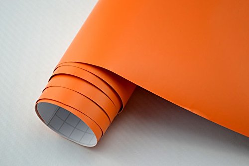 Neoxxim 21,3€/m2 3D Autofolie matt orange matt 50 x 150 cm Lackfolie Car Wrapping Lackschutzfolie blasenfrei flexibel von Neoxxim