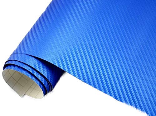 Neoxxim 23.32€/m2 Premium - Auto Folie - 3D Carbon Folie - BLAU METALLIC 50 x 150 cm - blasenfrei mit Luftkanälen ca. 0,16mm dick von Neoxxim