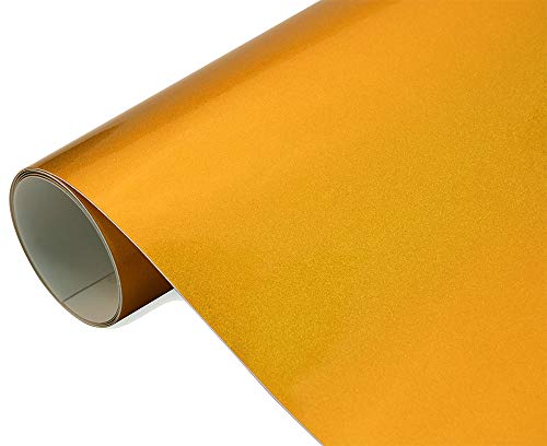 Neoxxim 23.32€/m2 Premium - Auto Folie - Hochglanz METALLIC Gold 50 x 150 cm Folie - blasenfrei mit Luftkanälen ca. 0,16mm dick selbstklebend flexibel von Neoxxim