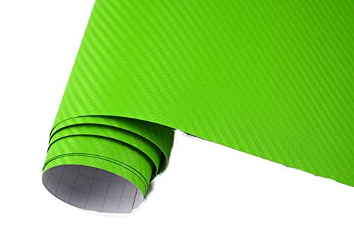 Neoxxim 5.06€/m2 Premium - Auto Folie - 3D Carbon Folie - Gift GRÜN 1000 x 150 cm - blasenfrei mit Luftkanälen ca. 0,16mm dick von Neoxxim