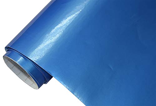 Neoxxim 5.06€/m2 Premium Auto Folie - Pearl BLAU GLÄNZEND Glanz 100 x 150 cm - blasenfrei mit Luftkanälen ca. 0,15mm dick Folierung folieren bekleben von Neoxxim