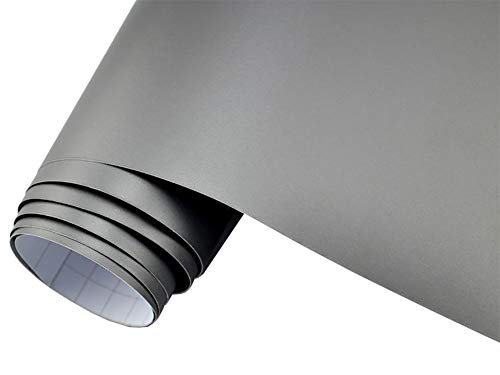 Neoxxim 5.06€/m2 Premium Auto Folie - Silber MATT METALLIC - DUNKEL Silber MATT METALLIC 200 x 150 cm - blasenfrei mit Luftkanälen ca. 0,15mm dick Folierung folieren bekleben von Neoxxim