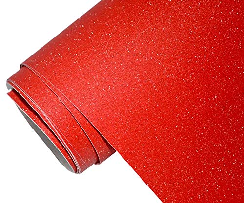 Neoxxim 8.8€/m2 Premium - Auto Folie - Glitzer ROT RAU MATT 100 x 150 cm - blasenfrei mit Luftkanälen ca. 0,15mm dick von Neoxxim