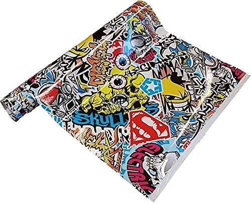 Neoxxim 14€/m2 Premium Autofolie Stickerbomb Skull bunt 100 x 152 cm blasenfrei Lackfolie selbstklebend Neoxxim 14€/m2 Premium Autofolie Stickerbomb Skull bunt 100 x 152 cm blasenfrei Lackfolie selbstklebend von Neoxxim