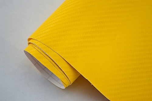 Neoxxim 97,5€/m2 4D Carbon Auto Folie gelb Muster 10 x 20 cm Lackfolie Car Wrapping Lackschutzfolie blasenfrei flexibel von Neoxxim