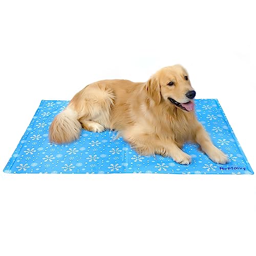 Nepfaivy Kühlmatte Hund und Katze Groß - 120x80cm Kühldecke Hund Selbstkühlend mit Ungiftiges Gel, Hundekühlmatte Katzen Kaltgelpad für große Haustiere oder Mensch von Nepfaivy