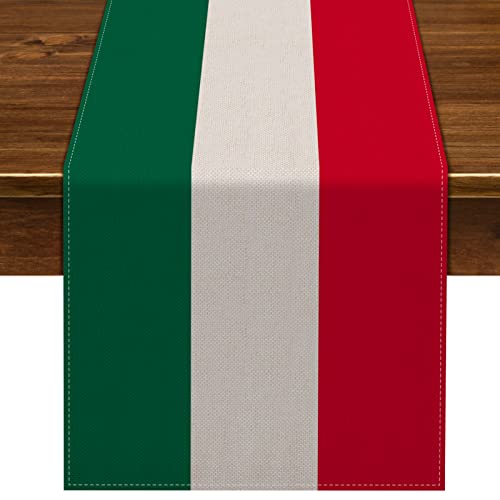 Nepnuser Italienischer Tischläufer für italienische Motto-Party-Dekoration, Zuhause, Küche, Esszimmer, Abendessen, Leinen, Tischdekoration (33 x 182,9 cm) von Nepnuser