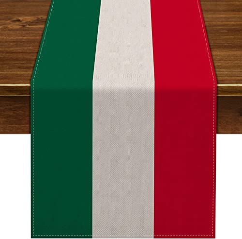 Nepnuser Italienischer Tischläufer für italienische Motto-Party-Dekoration, Zuhause, Küche, Esszimmer, Abendessen, Leinen, Tischdekoration (33 x 274,3 cm) von Nepnuser