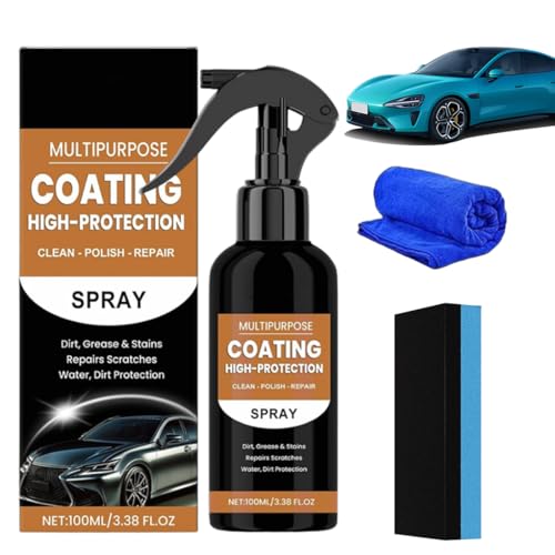 Turbo Shine N-Spray 2025, 3-in-1 Autolack-Schnellspray mit Hochglanz & Schutz, Turbo Shine, Kratzerentferner & Politurspray, 100ml Autolack-Schnellwachs-Polierspray, Nano Repair & Protective Coating von Nepturion