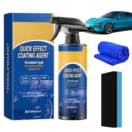 Quick Effect Coating Agent, 2025 New 3 in 1 Hoher Schutz Schnelles Auto-Beschichtung Spray Auto, Multifunktionales Autos Kratzer Entferner, Persistent Type Kratzerentferner für Auto (120ml) von Nepturion
