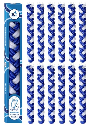 12 Stück Hawdala Kerze blau und weiß flach 12 Stück Hawdala Kerze blau und weiß flach von Ner Mitzvah