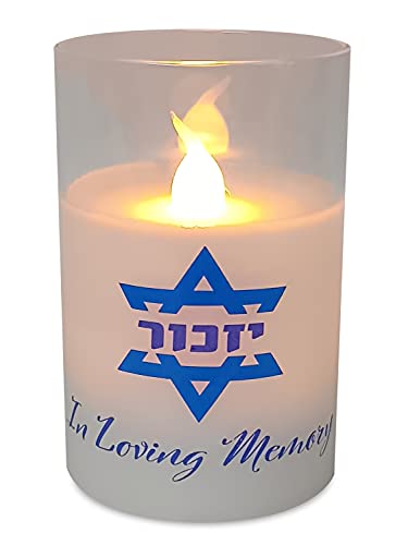 Ner Mitzvah Elektrische Yahrzeit Kerze - LED Votivkerzen - Flammenlose Grabkerze mit Automatik Timer von Ner Mitzvah
