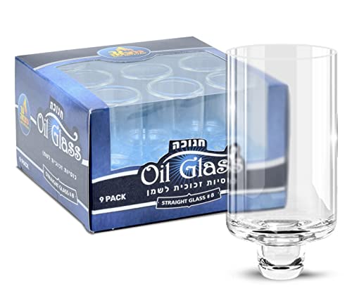 Ner Mitzvah Hanukkah Menorah Glass Oil Cups â€“ Elegant Holders for Oil for Shabbos and Chanukah â€“ Durable Quality, Long-Lasting - (9 Pack) von Ner Mitzvah