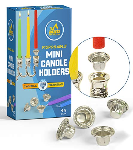 Ner Mitzvah Hanukkah Mini-Kerzenhalter – Einweg-Einsätze für Kerzenmenora – Tropfschutz-Folienbecher – 44 Stück – Mini von Ner Mitzvah