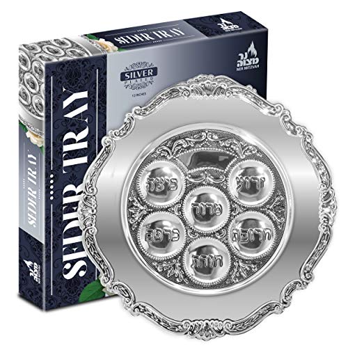Ner Mitzvah Passover Seder Plate Silver Plated - 12 inch Ner Mitzvah Passover Seder Plate Silver Plated - 12 inch von Ner Mitzvah