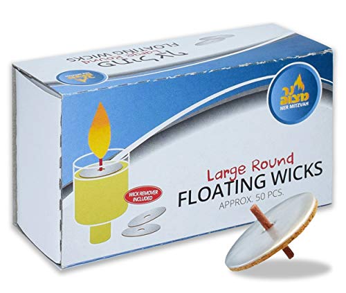 Round Floating Wicks - Large, 1 Pack of 50 Wicks by Ner Mitzvah von Ner Mitzvah