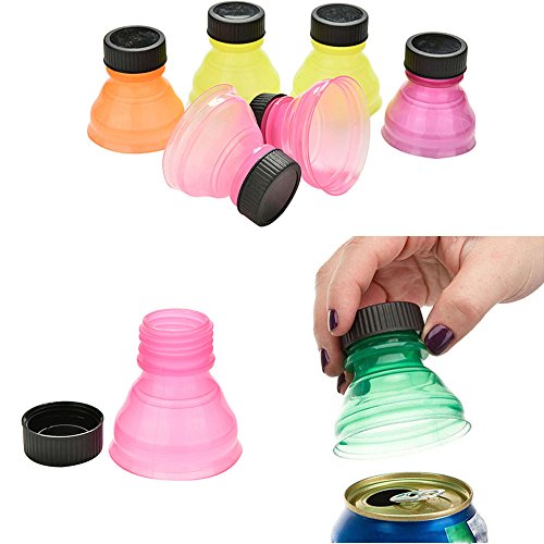 NerYuo 6 Stück Getränkedose Deckel Bier Getränkedose Cap Flip Flasche Top Deckelschutz Snap On Can Can Bier Trinken Flip Lip Decken für Cool Coke Drink Deckel (Zufällig, 6PC) von NerYuo