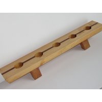 Kerzenhalter Vintage Modern Design Eingelegtes Holz 5 Orte Für Teelichter & Kerzen - Kaffeetisch Dekor von NerdGirlfriendHome
