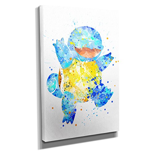 Nerdinger Schiggy Splash - Kunstdruck auf Leinwand (40x60 cm) zum Verschönern Ihrer Wohnung. Verschiedene Formate auf Echtholzrahmen. Höchste Qualität. von Nerdinger