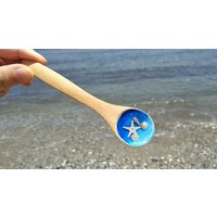Ocean Magnete, Holzlöffel, Meer Leben Dekor, Dekorativer Bambus Löffel, Seestern Strandhaus Ornament, Küsten Stil, Maritime Dekoration von NereidaByAngela