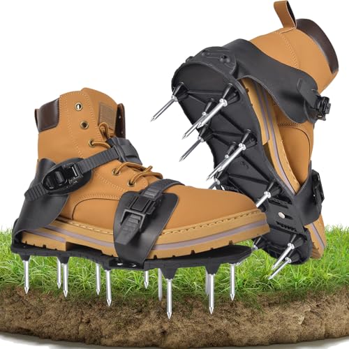 Nagelschuhe Rasenlüfter Schuhe Für Rasen Aerifizierer - Rasenbelüfter Vertikutierer Für Belüften Lüften Aerifizieren Gerät, Rasenbelüftung Rasenschuhe Mit Rasenentlüfter Rasenpflege Garten Werkzeug von Nerien
