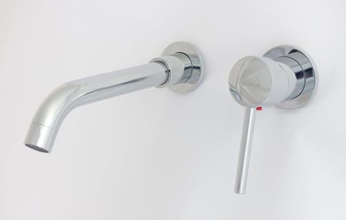 Nero Unterputz Bad Waschtisch Armatur Messing Chrom Hebel für Aufsatz Waschbecken Einhebelmischer Wand Wasserhahn von Nero