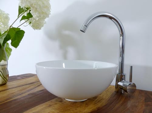 Nero Waschtisch Set Komplettset Keramik Aufsatz Waschbecken rund 28cm +Ablaufgarnitur +Armatur Messing Chrom Nero Waschtisch Set Komplettset Keramik Aufsatz Waschbecken rund 28cm +Ablaufgarnitur +Armatur Messing Chrom von Nero