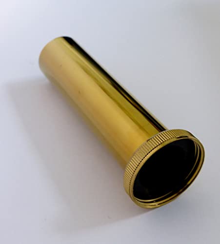 Tauchrohr Bördelrohr 1 1/4" Verlängerung Chromrohr Waschbecken Ablauf Abfluss Rohr NEU (120mm gold mit Anschluss) von Nero