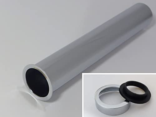 Tauchrohr Bördelrohr 1 1/4" Verlängerung Chromrohr Waschbecken Ablauf Abfluss Rohr NEU (120mm mit Anschluss) von Nero
