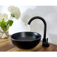 Waschtisch Komplettset Keramik Aufsatzwaschbecken 28cm +Siphon +Armatur Schwarz Matt Waschtisch Komplettset Keramik Aufsatzwaschbecken 28cm +Siphon +Armatur Schwarz Matt von NeroVintageDesign