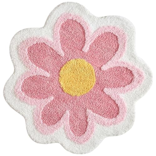 Badematte mit Blumenmuster 39, 9 cm weich saugfähig niedlicher Blumenteppich rutschfeste Badematte mit Blumenmuster maschinenwaschbarer Kawaii-Teppich für Badezimmer Dusche Badewanne Blumen- von Neroyaner