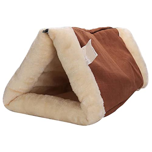 Katzenbett mit Reißverschluss Fleece Tunnelrohr Höhle 2 in 1 waschbarer Warmer Kleiner Hund Schlafsack Katzenschlafsack Schlafsack von Neroyaner