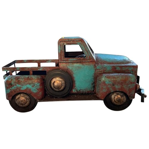 Neroyaner Altes LKW-Dekor Oldtimer-Dekor Blumentöpfe für Pickup-Trucks im Retro-Stil Mini- für alte LKWs aus Kunstharz LKW-Blumentöpfe für Zimmerpflanzen Bauernhaus-Truck für den Garten von Neroyaner
