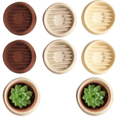 Neroyaner Blumentopf-Untersetzer 6 Stück 9, 1 cm rund Kunststoff Blumentopf-Untersetzer ohne Löcher Wiederverwendbare Pflanzen-Drainageschale für drinnen und draußen von Neroyaner