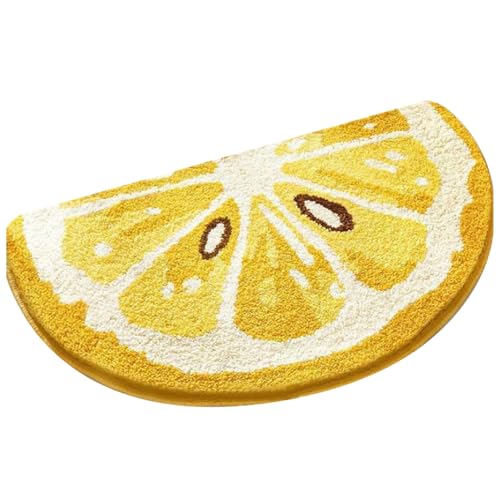 Neroyaner Halbrunde Fußmatte Halbmond-Teppich 50, 8 x 81, 3 cm wasserabsorbierende weiche halbrunde Fußmatte Rutschfester Badvorleger waschbare dünne Fußmatten für Schlafzimmer Küche Badezimmer von Neroyaner