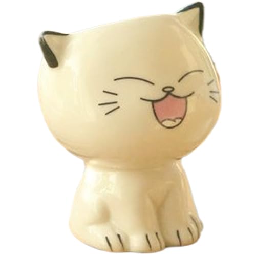 Neroyaner Kleine Blumentöpfe Katzen-Pflanztopf 7, 1 cm süße Blumentöpfe aus Keramik rutschfeste kleine wiederverwendbarer Tier-Pflanztopf für Sukkulenten Kaktusblüten Stil 4 von Neroyaner