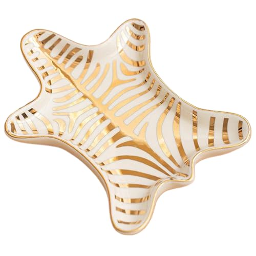 Schmucktablett Keramik Tigerfell Schmuckschale 14, 7 x 11, 4 x 1, 8 cm goldgestreift Schmucktablett dekorativer Schmuckhalter für Halsketten Ringe Ohrringe und mehr Schmuckhalter Schmucktablett Keramik Tigerfell Schmuckschale 14, 7 x 11, 4 x 1, 8 cm goldgestreift Schmucktablett dekorativer Schmuckhalter für Halsketten Ringe Ohrringe und mehr Schmuckhalter von Neroyaner