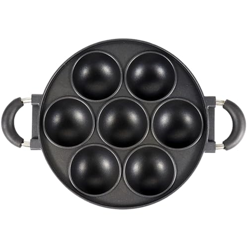 Takoyaki-Pfanne runder Takoyaki-Maker aus Aluminiumlegierung mit 7 Löchern und Verbrühschutzgriff antihaftbeschichtete -Maker-Pfanne für Zuhause Snake Bar Restaurant- von Neroyaner