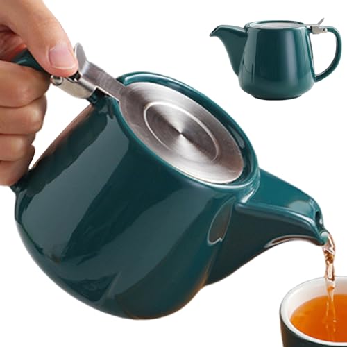 Teekanne mit Teesieb 580 ml großes Fassungsvermögen Keramik-Teekanne mit Deckel und Griff zum Aufbrühen von Kräuter- und losen Teeblättern Teesieb von Neroyaner