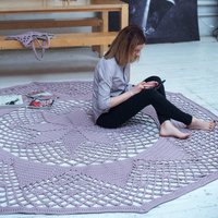 Handgefertigter Runder Teppich Großer Rosa Teppich | 255 cm Handgefertigter Runder Teppich Großer Rosa Teppich | 255 cm von NerriPango