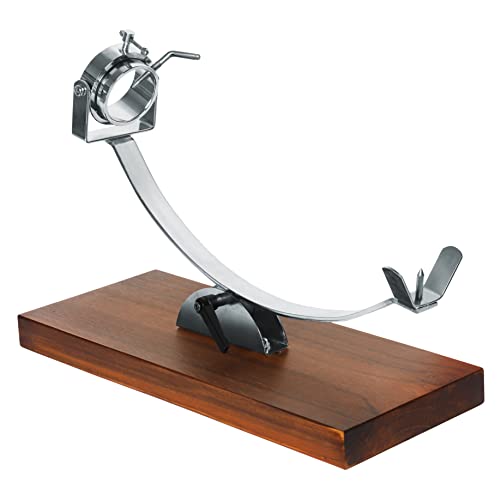 NERTHUS FIJ 853 Ham Holder Swivel Head and Adjustable Base Schinkenhalter mit drehbarem Kopf und verstellbarer Basis, Holz Edelstahl, Braun von NERTHUS