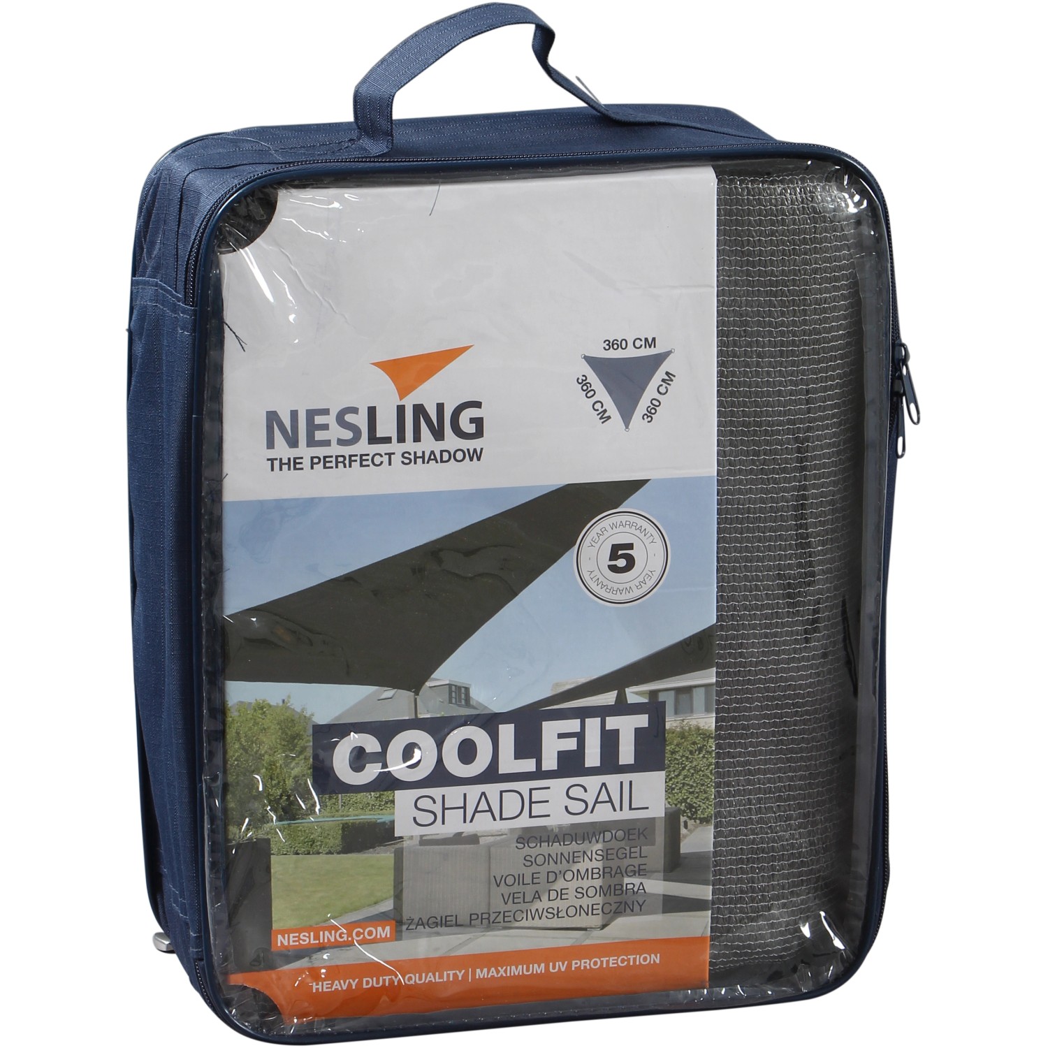 Nesling Sonnensegel Coolfit Grau 360 cm x 360 cm x 360 cm von Nesling