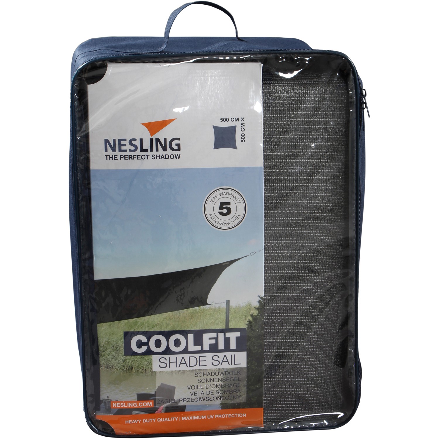 Nesling Sonnensegel Coolfit Grau 500 cm x 500 cm von Nesling