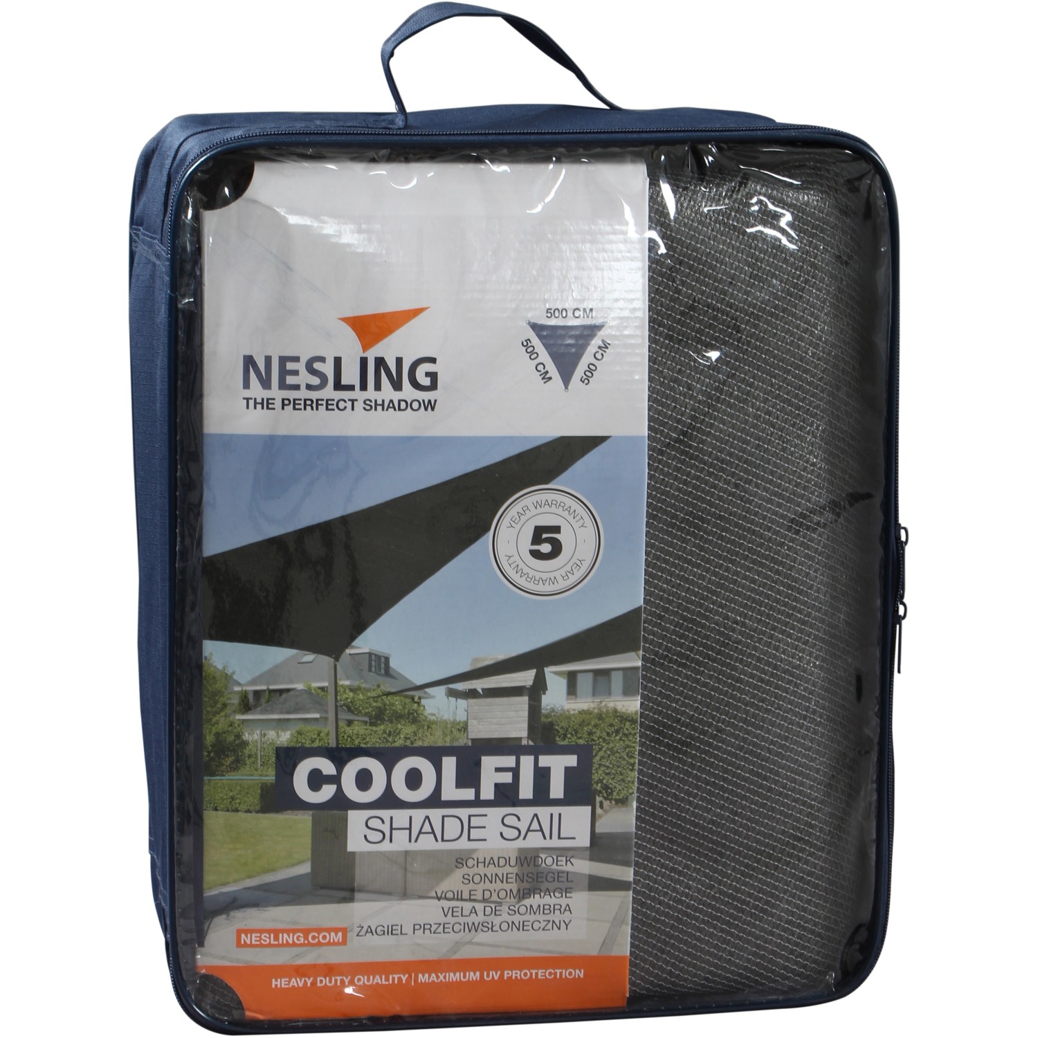 Nesling Sonnensegel Coolfit Grau 500 cm x 500 cm x 500 cm von Nesling