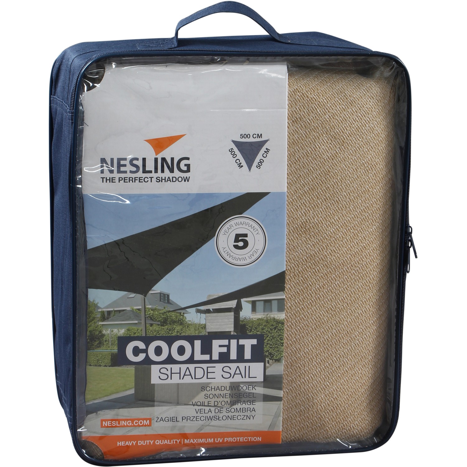 Nesling Sonnensegel Coolfit Natur 500 cm x 500 cm x 500 cm von Nesling