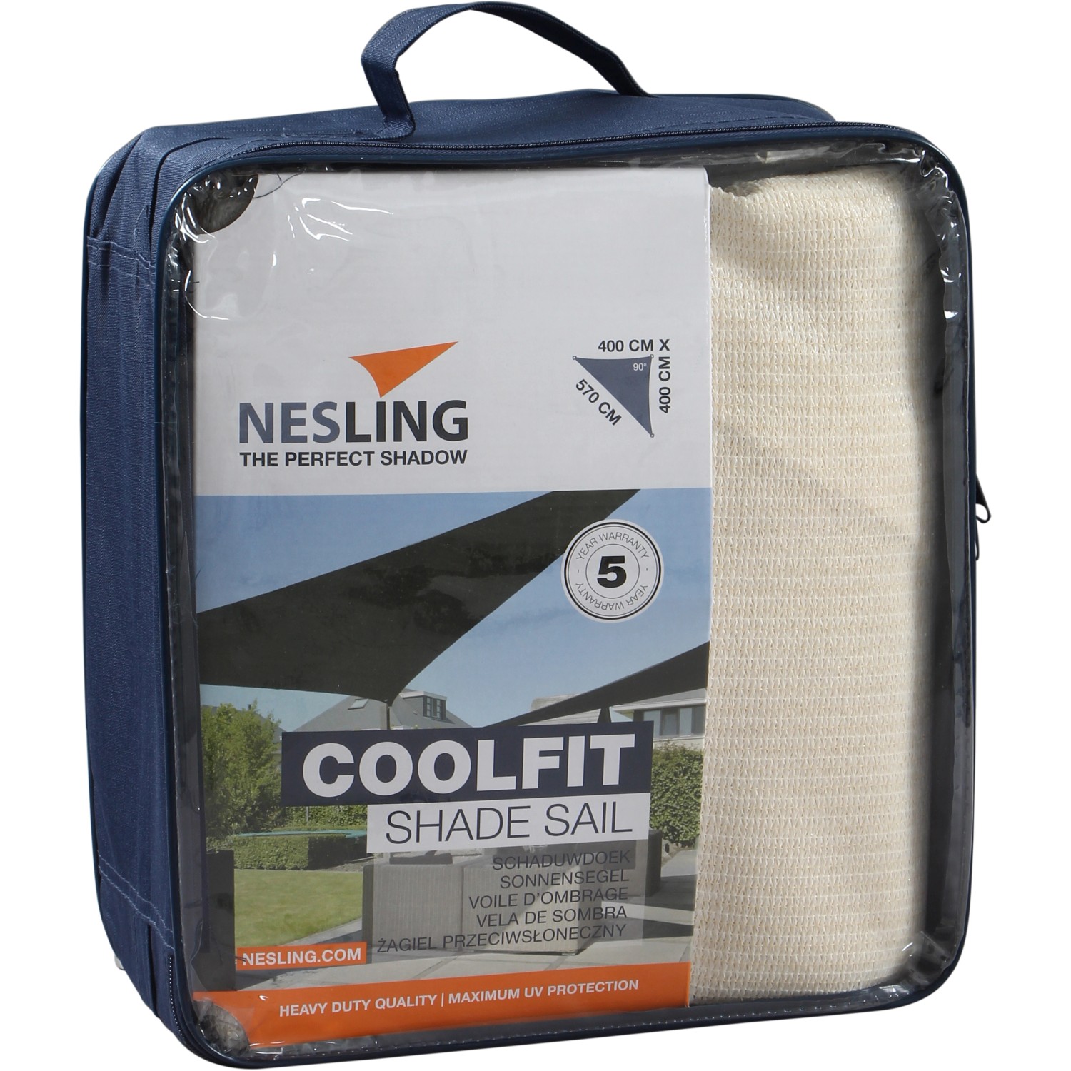 Nesling Sonnensegel Coolfit Weiß 400 cm x 400 cm x 570 cm von Nesling