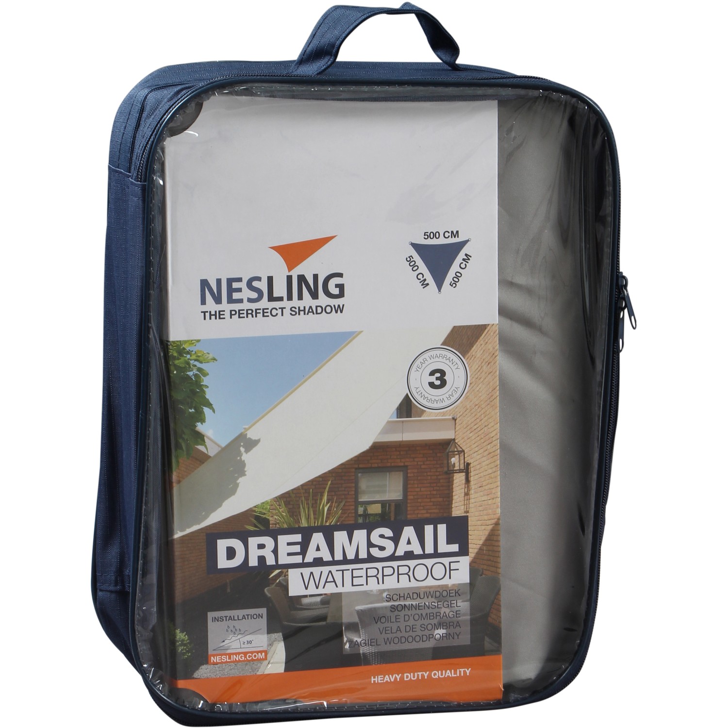 Nesling Sonnensegel Dreamsail Grau 500 cm x 500 cm x 500 cm von Nesling